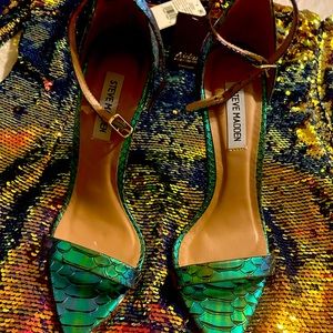 Snake Skin Green Open Toe